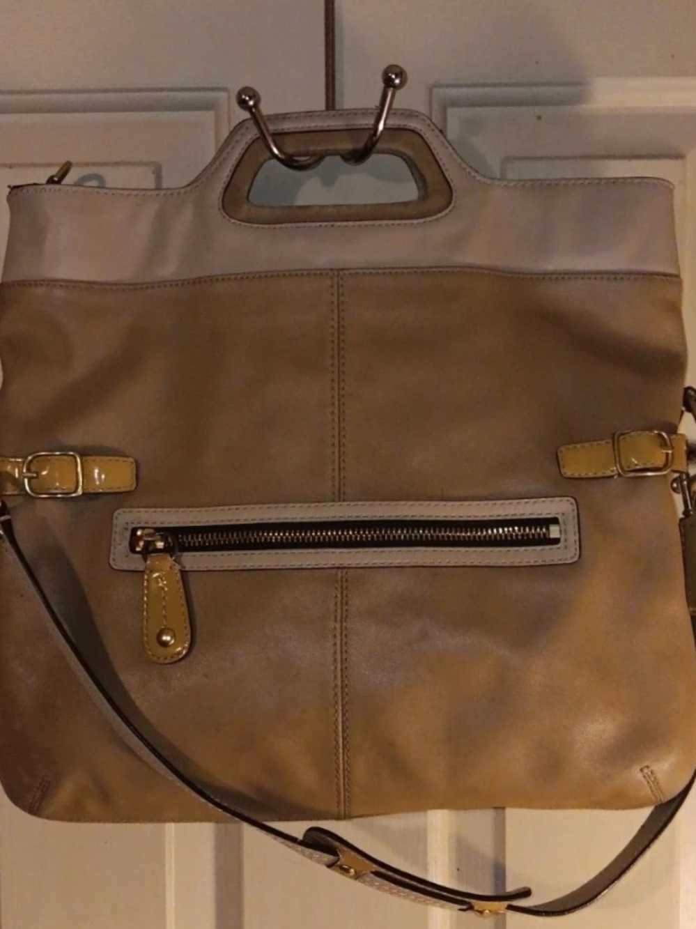 Coach Bonnie Cashin Camel Vintage Foldover Convertible Leather Bag